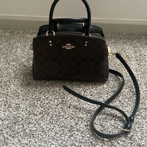 Coach Mini Lillie Carryall Black and Brown Handbag